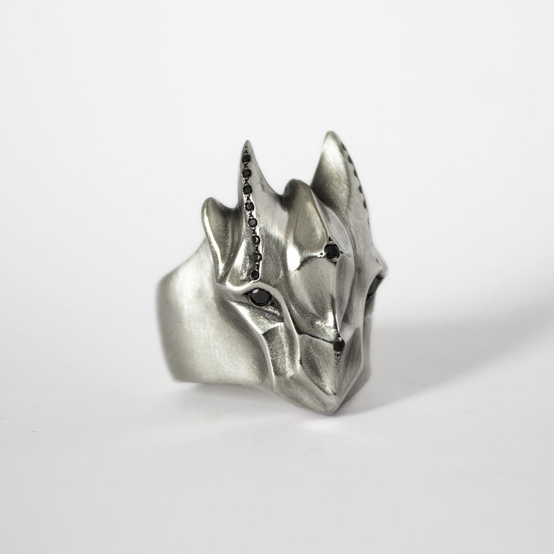 ELINA GLEIZER Rings Dragon Ring With Extravagant Black Diamond Setting