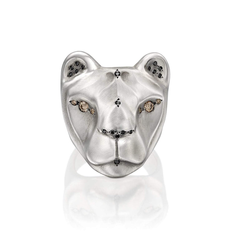 Lioness Ring, with Majestic Black & Champagne Diamonds