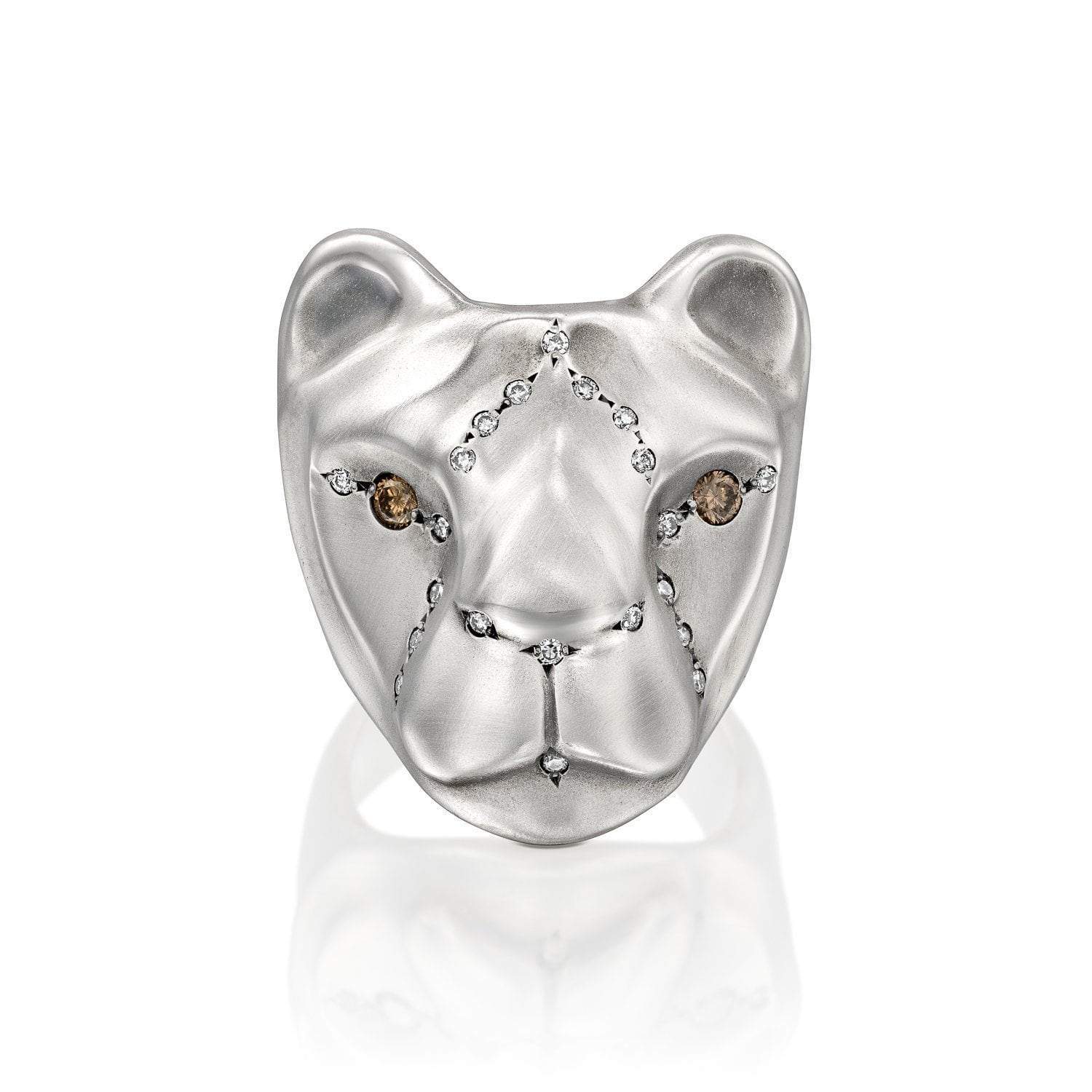 ELINA GLEIZER Rings White Lioness Ring with Royal Diamonds setting