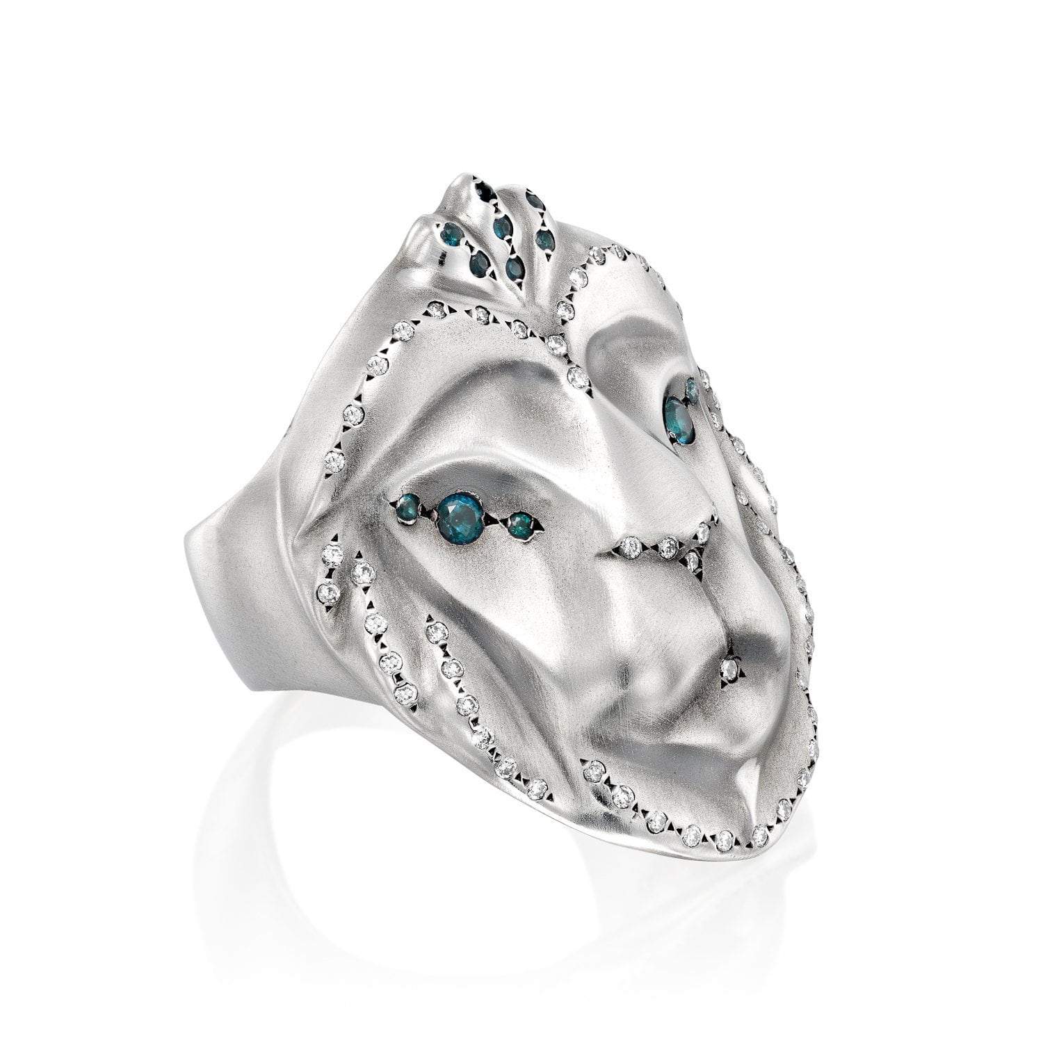 ELINA GLEIZER Royal Lion Ring with an Extravagant Diamond Setting
