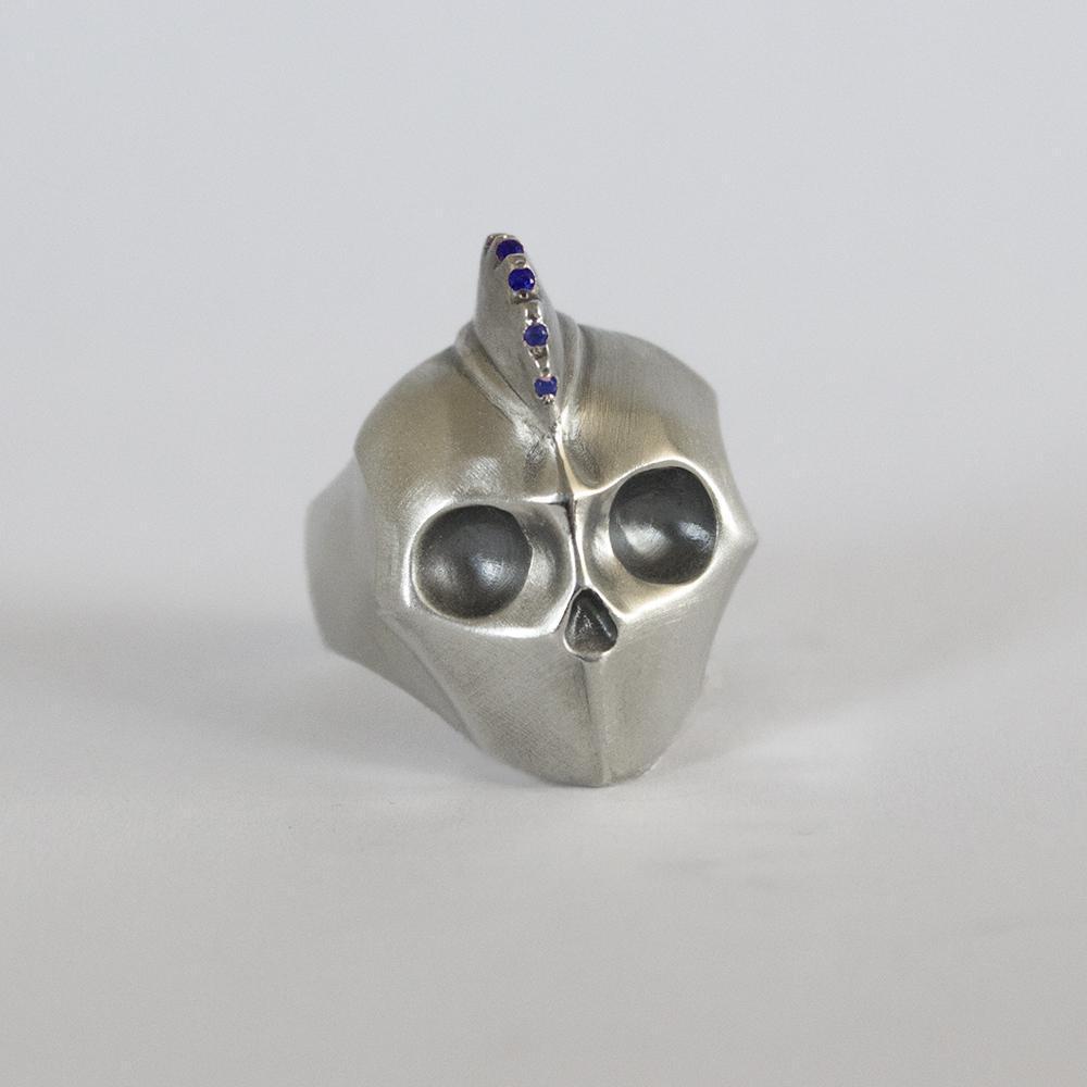 ELINA GLEIZER Select Your Size / ruby Mohawk Skull with Ruby setting