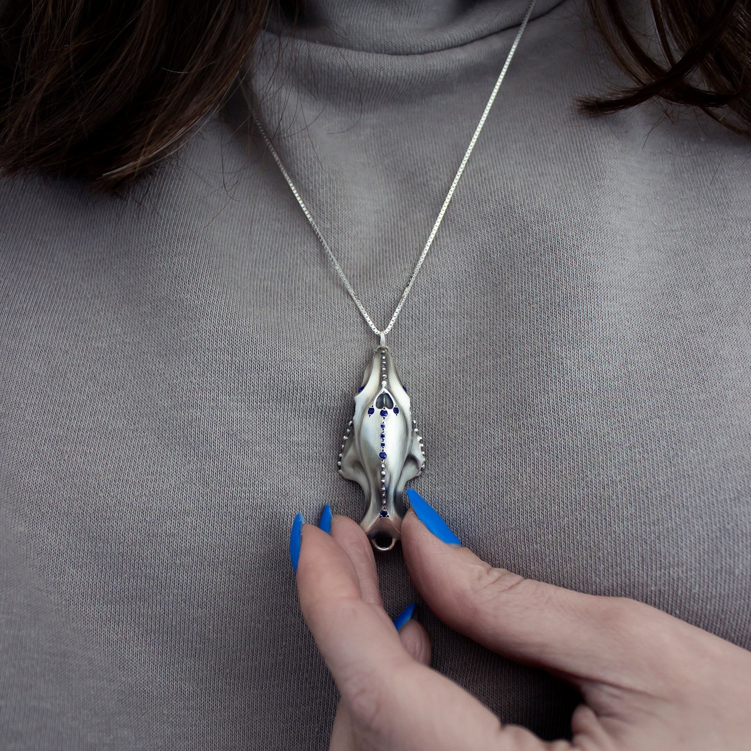 ELINA GLEIZER Whale Pendant with Sapphires