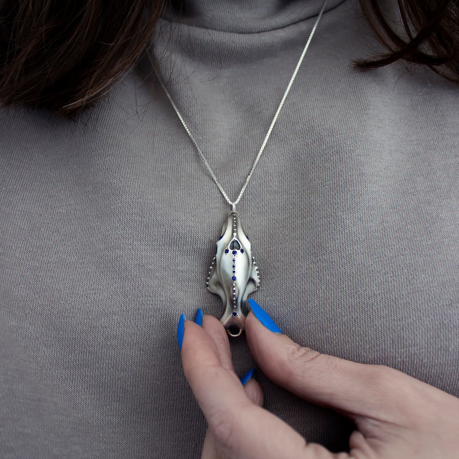 ELINA GLEIZER  Whale Pendant with Sapphires