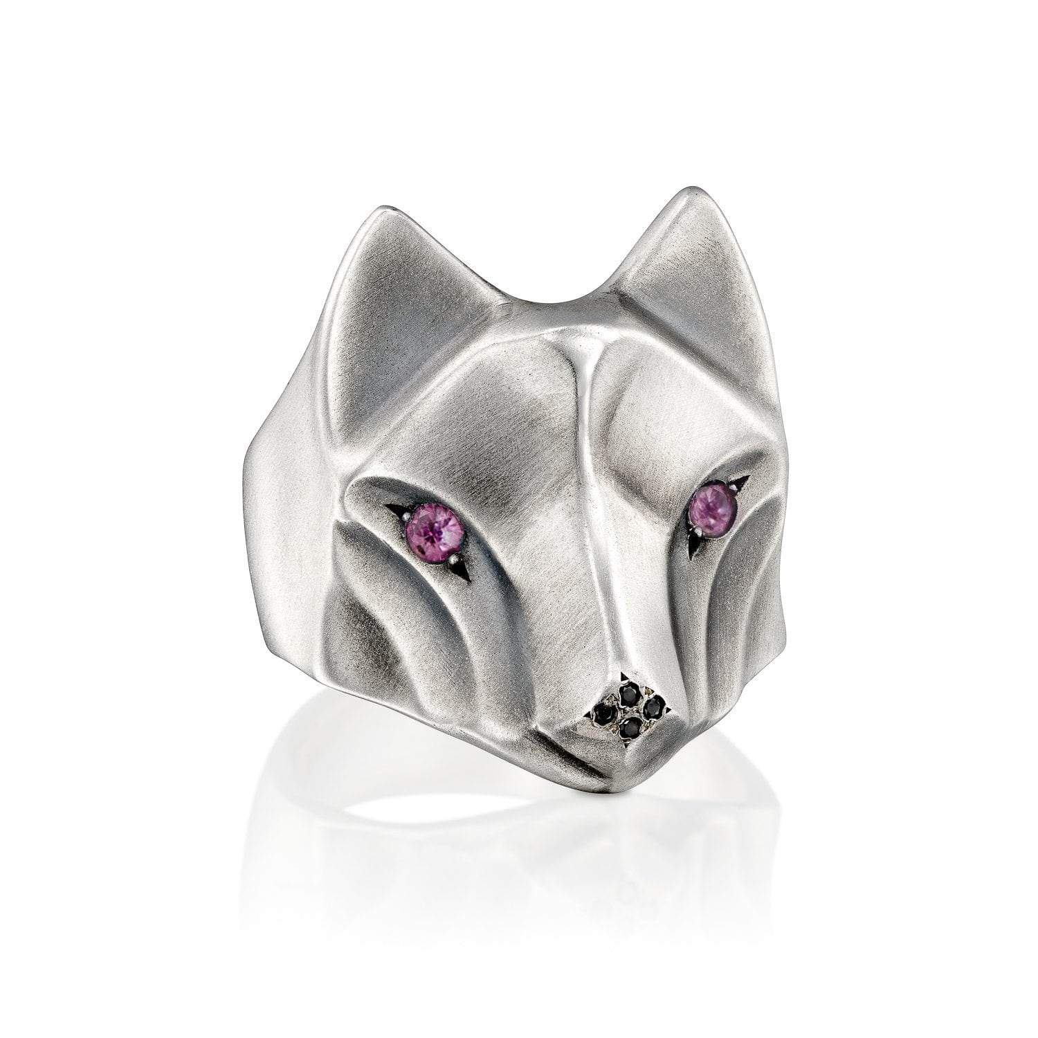 ELINA GLEIZER Wolf Ring with Pink Tourmaline Eyes