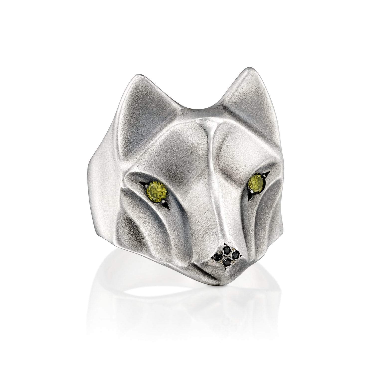 ELINA GLEIZER Wolf Ring with Yellow Topaz Eyes