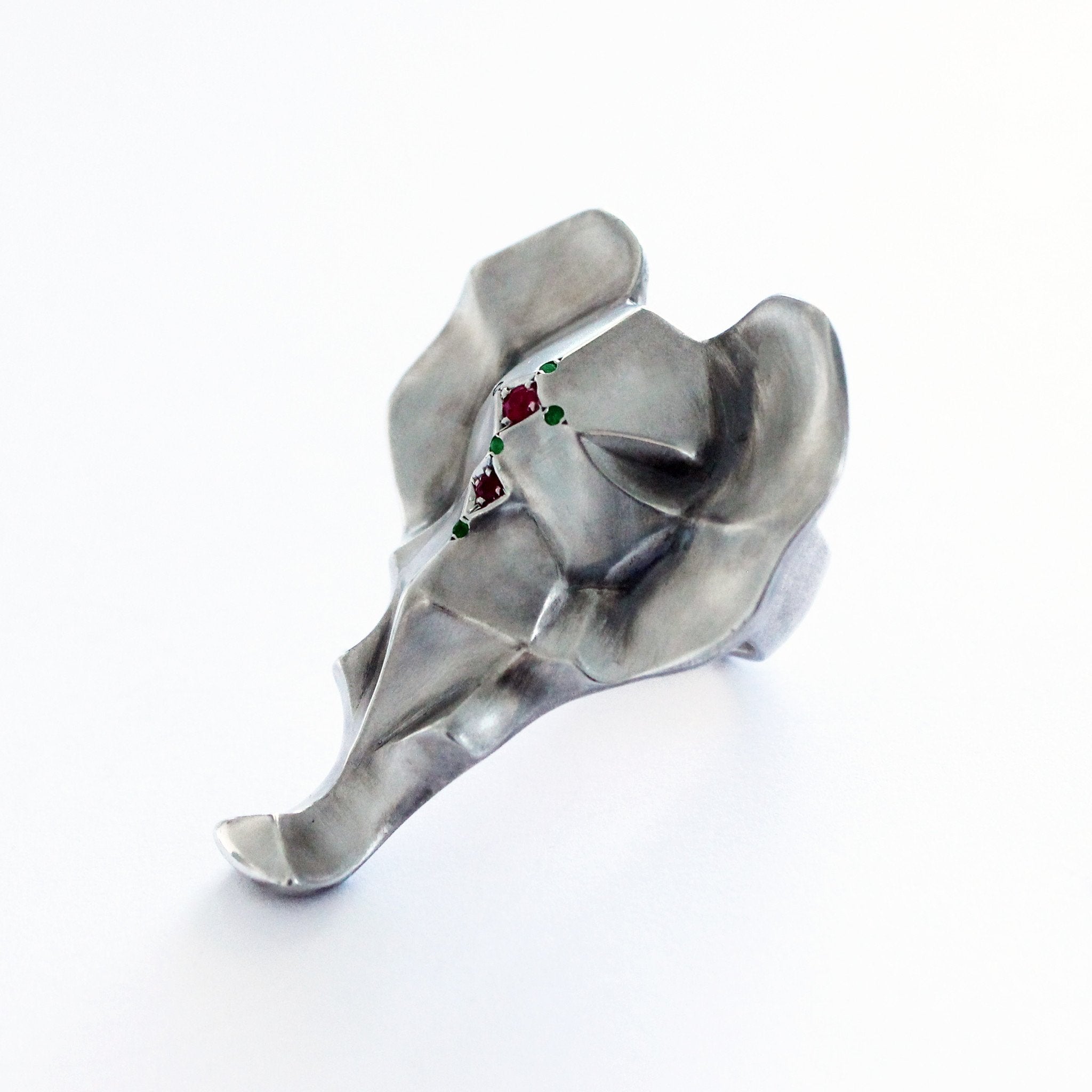 ___ Jewelry Elephant Ring with Emerald & Ruby