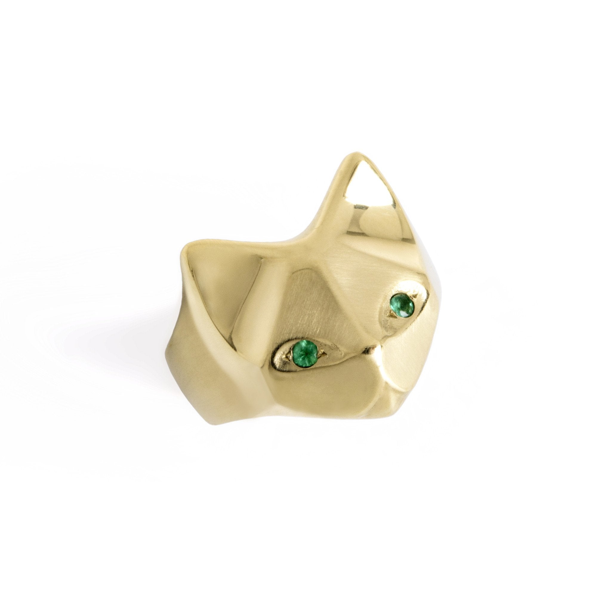 ___ Jewelry Gold Cat Ring & Emeralds