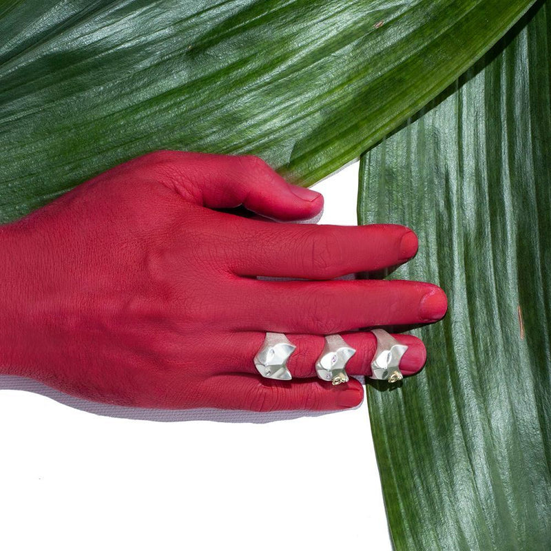___ Jewelry ? / green-diamond Cat Ring with Green Diamonds & Ear piercing