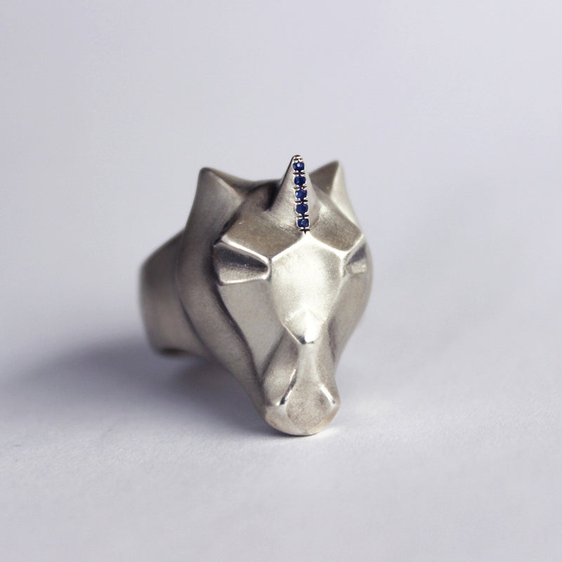 ___ Jewelry Unicorn Ring With Sapphire Setting