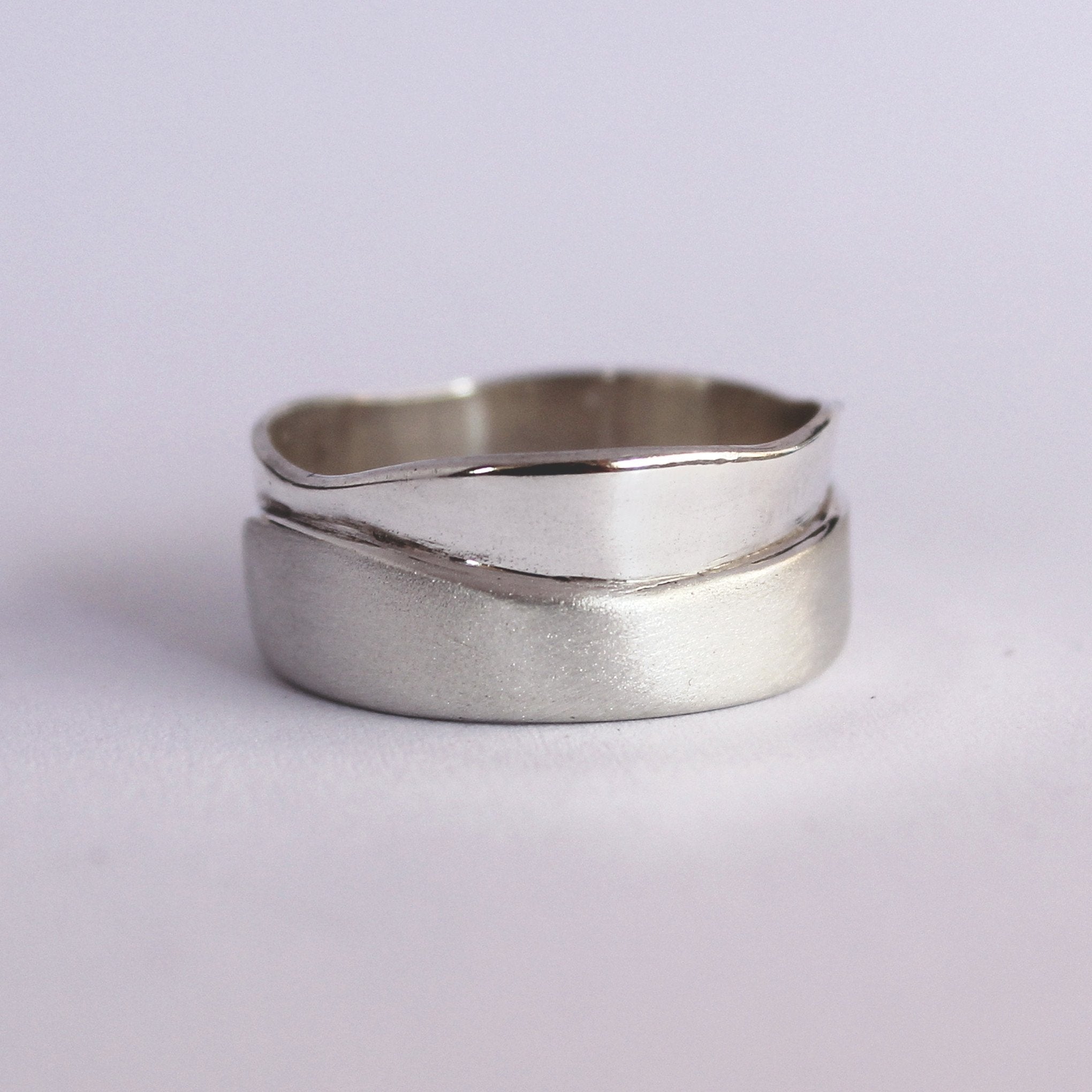 ___ Jewelry Unisex Layered Wedding Band