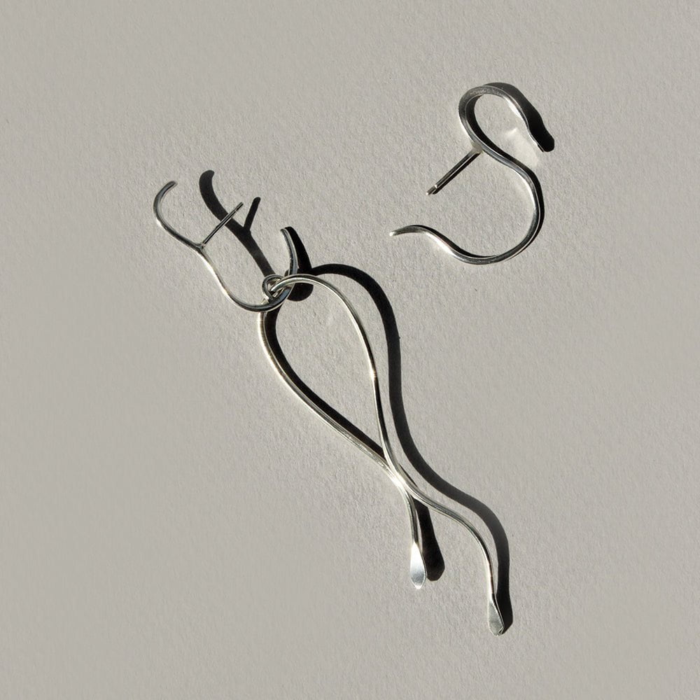 ELINA GLEIZER  Asymmetric Snake Earrings