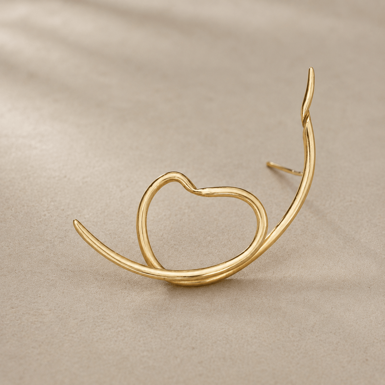 ELINA GLEIZER  Gold Heart Earring