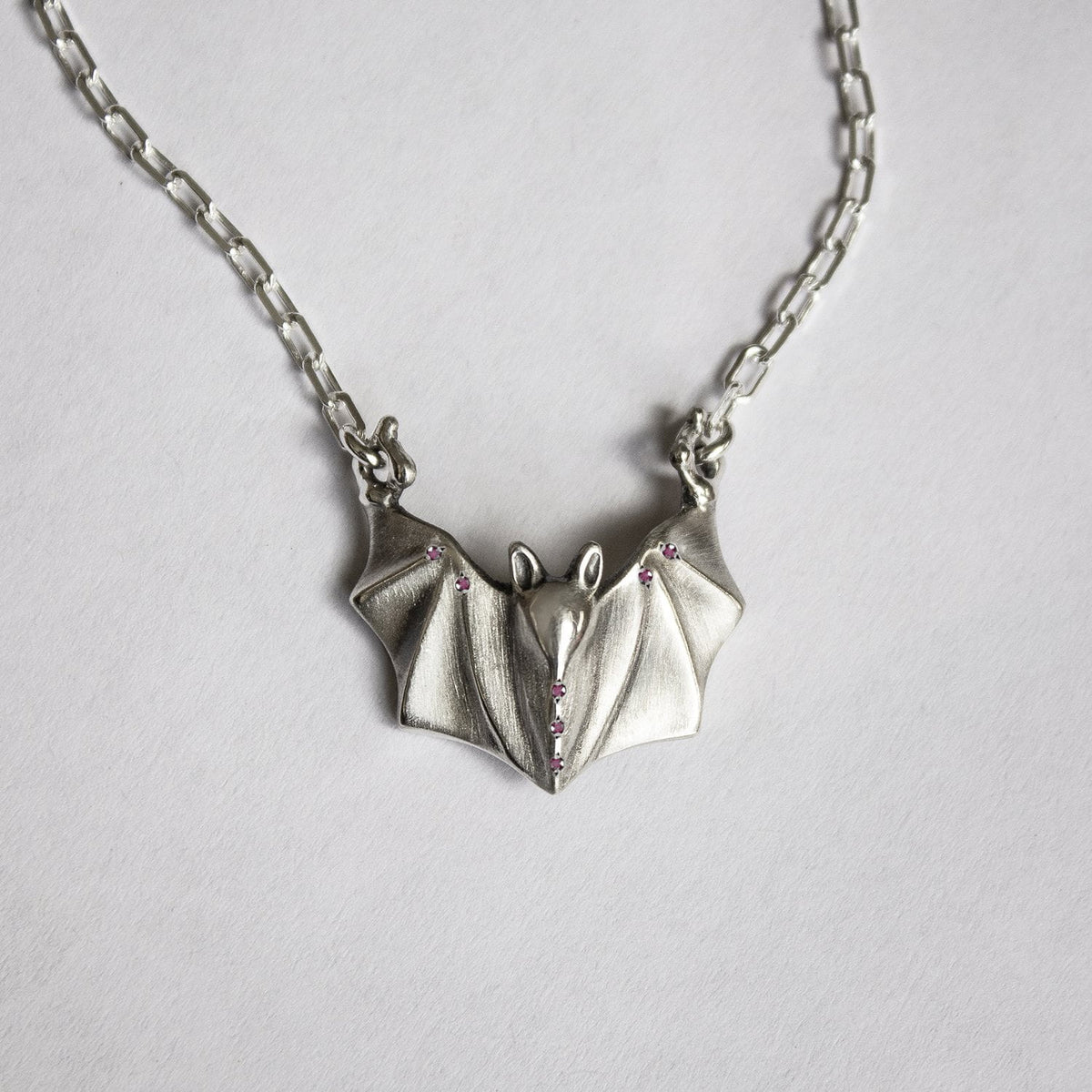 ELINA GLEIZER Jewelry Limited Edition Pink Bat Necklace