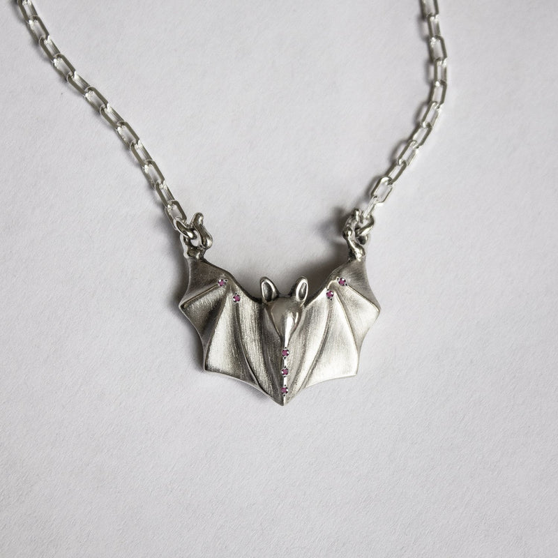 ELINA GLEIZER Jewelry The October Set: Pink Bat Ring + Necklace