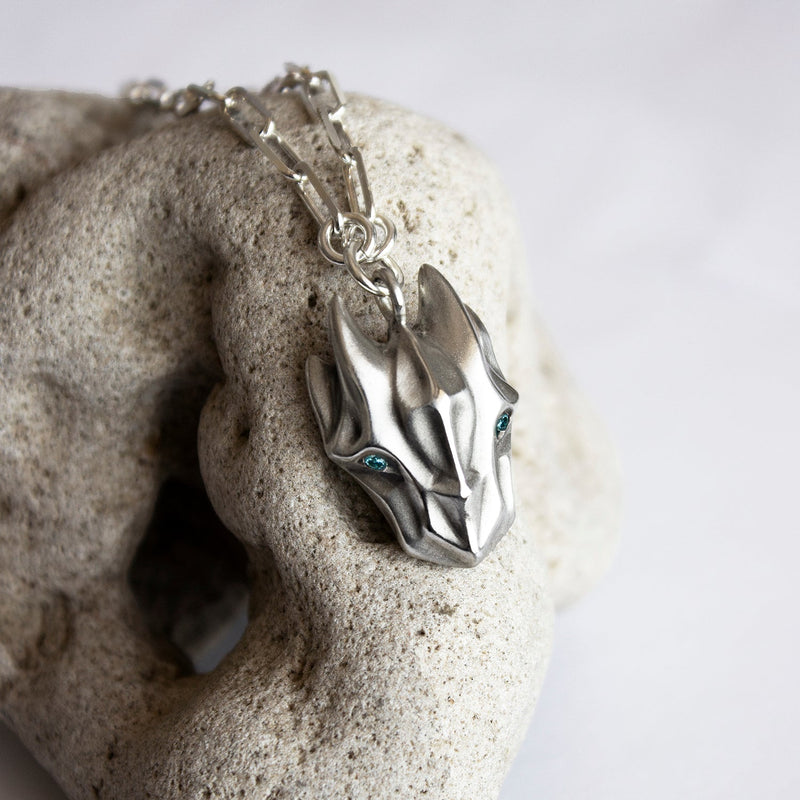 ELINA GLEIZER  necklace Dragon Necklace with Blue Diamond Eyes