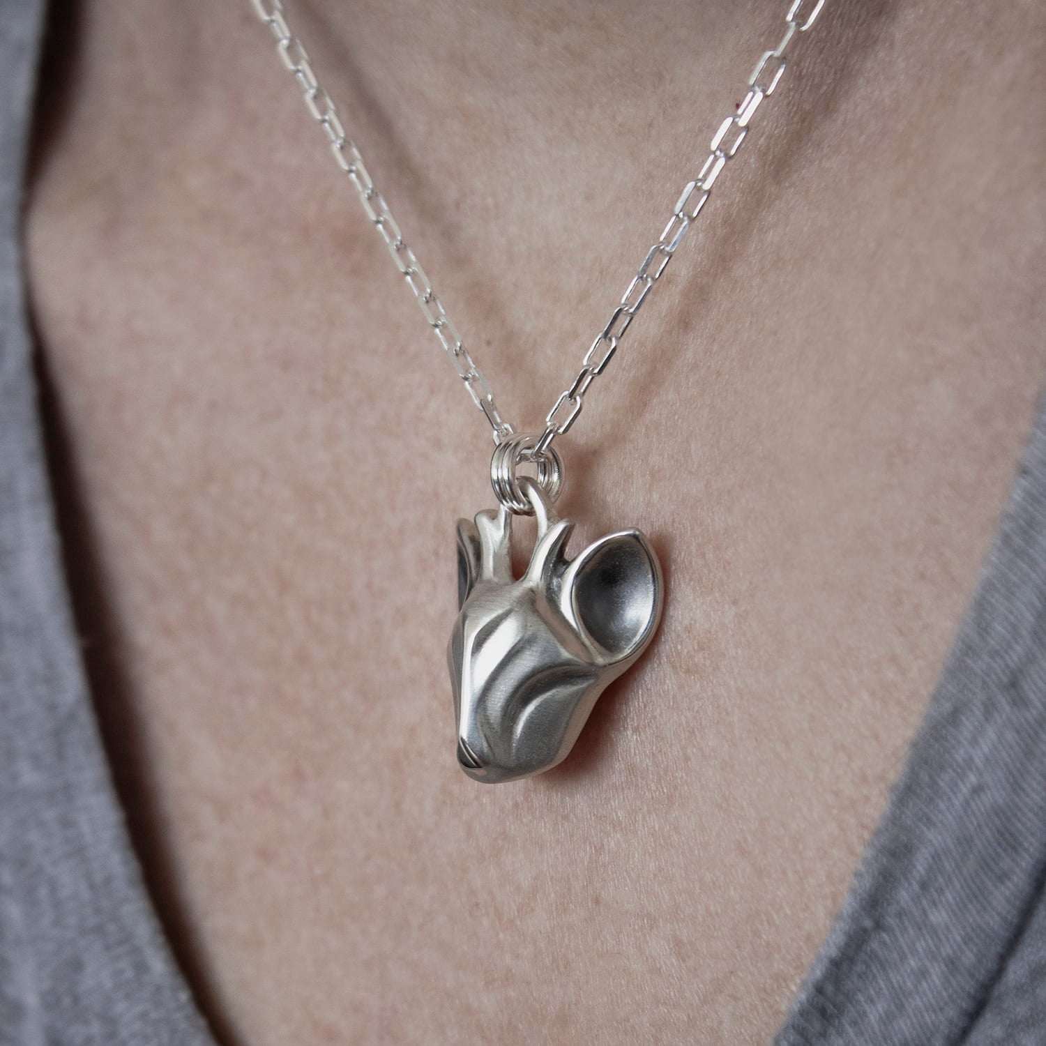 ELINA GLEIZER necklace Silver Deer Necklace