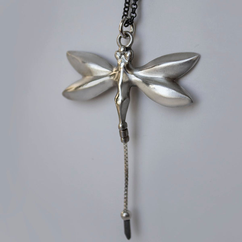 ELINA GLEIZER  necklace Silver Dragonfly Necklace