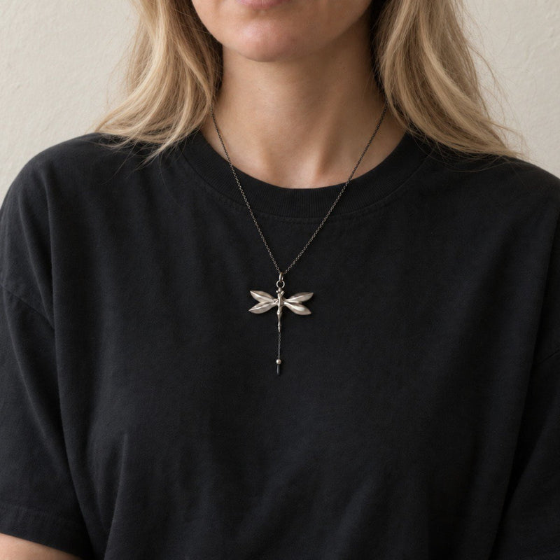ELINA GLEIZER  necklace Silver Dragonfly Necklace