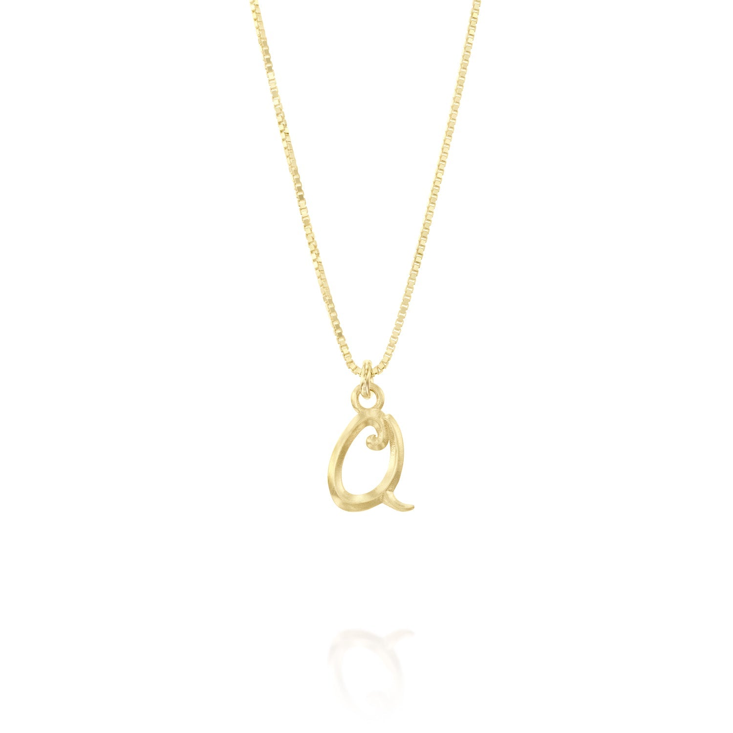 ELINA GLEIZER  Q / No Chain Gold Letter Necklace