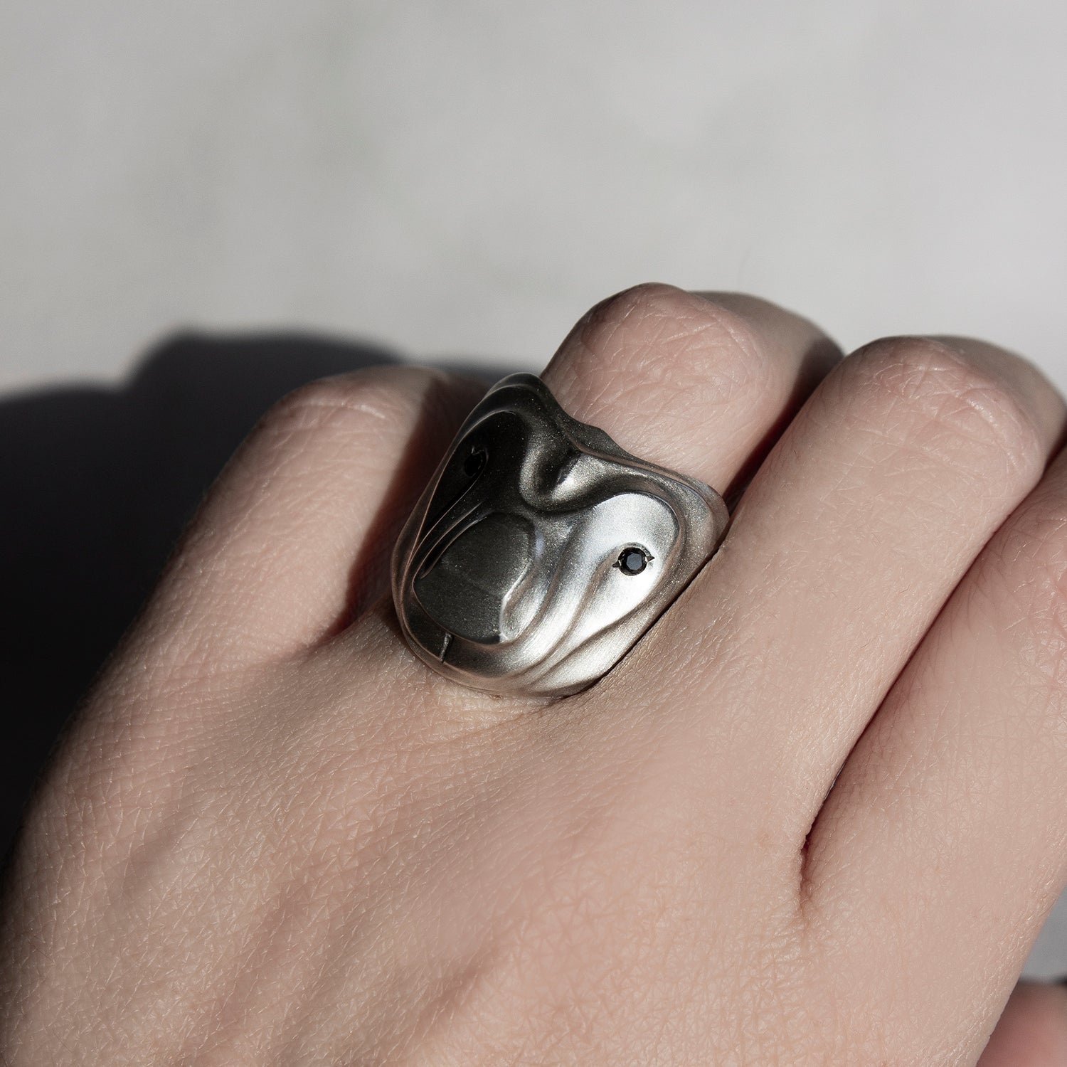 ELINA GLEIZER Rings Mama Bear Ring with Black Diamond eyes