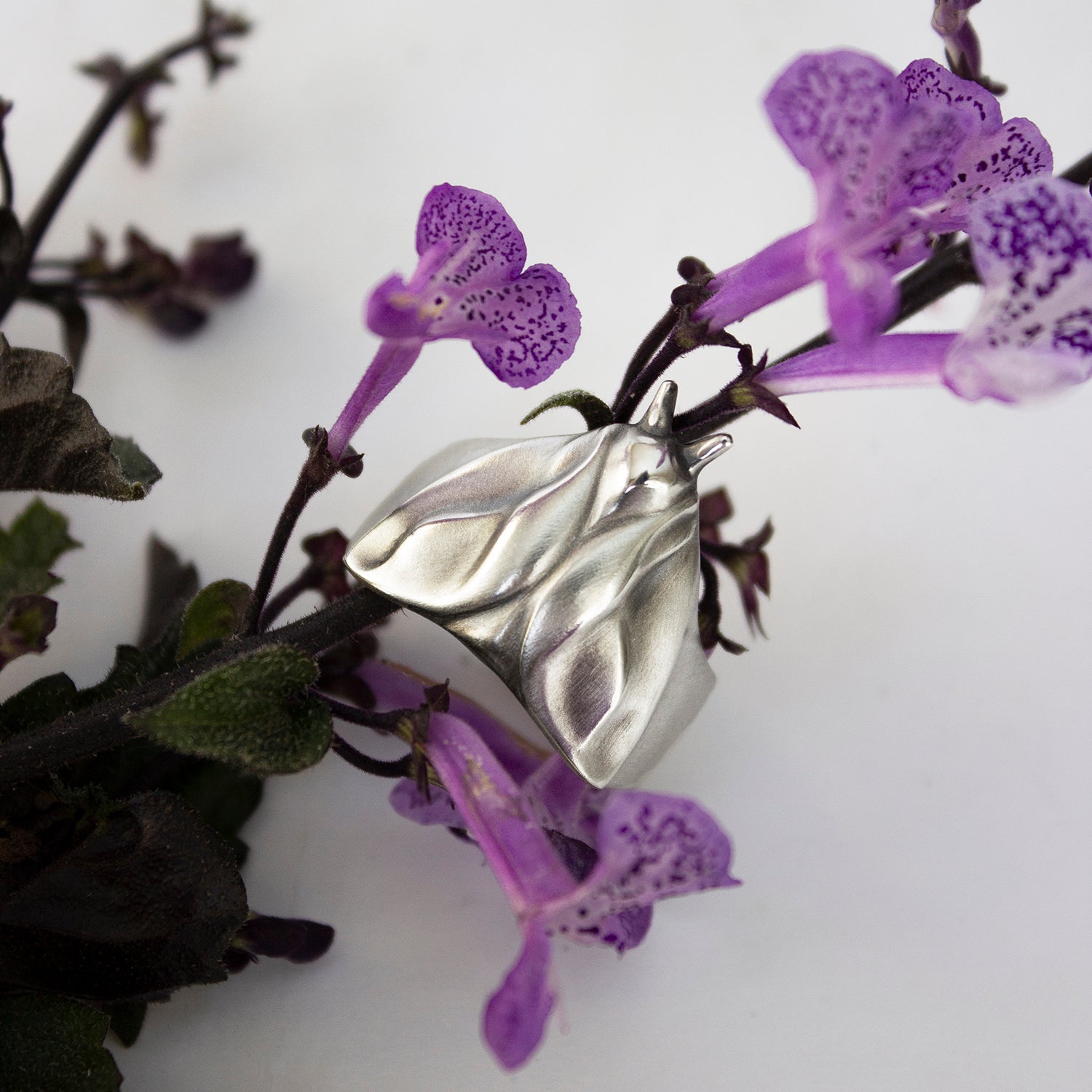 ELINA GLEIZER  Sterling Silver Moth Ring