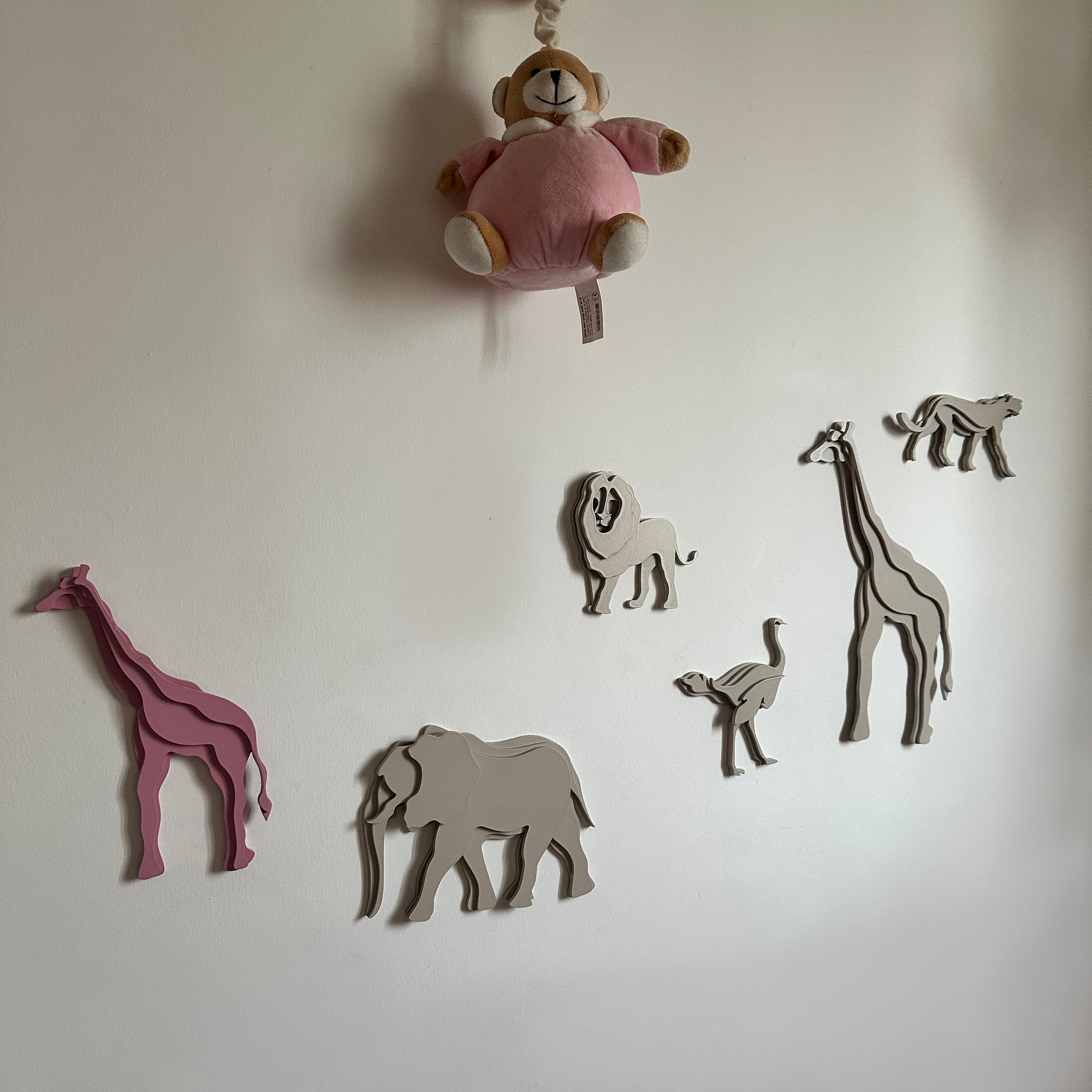 ELINA GLEIZER Wall Sculpture Pink Giraffe Wall Sculpture