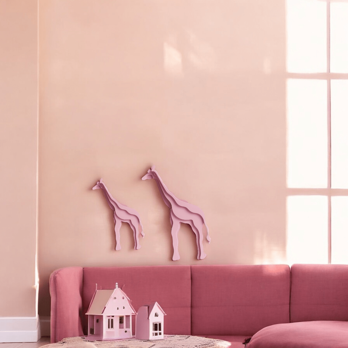 ELINA GLEIZER Wall Sculpture Pink Giraffe Wall Sculpture