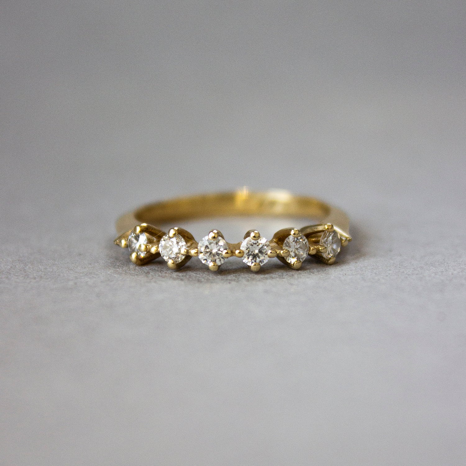 ELINA GLEIZER Gold Half Eternity Ring with Diamonds