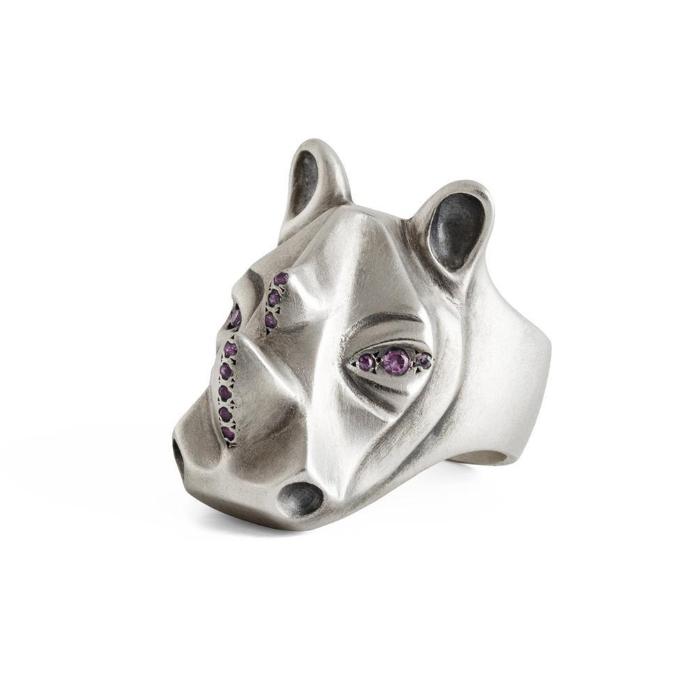 ELINA GLEIZER Lady Rhino Ring with Fancy Pink Sapphires Setting