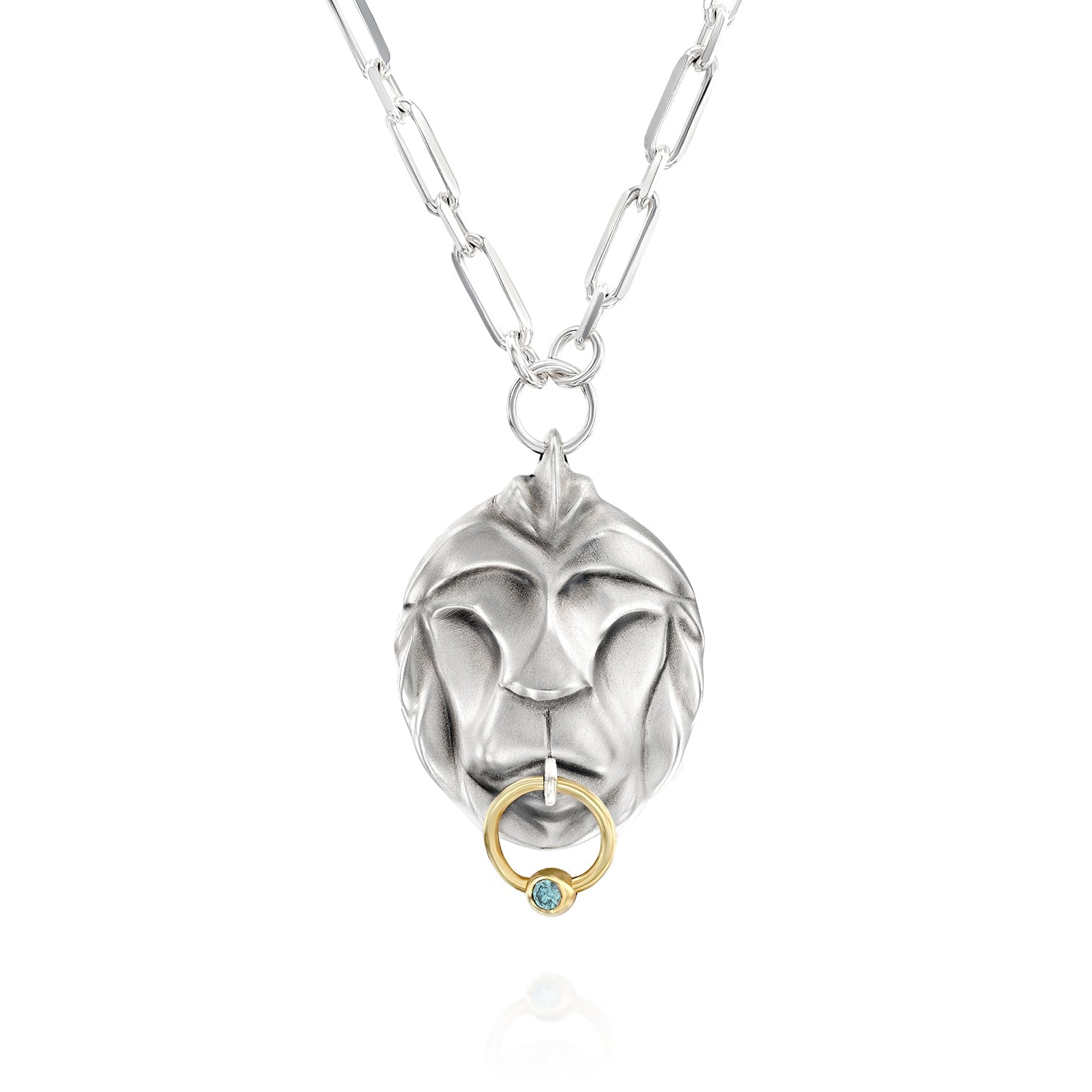 ELINA GLEIZER Lion Necklace with a Gold Hoop