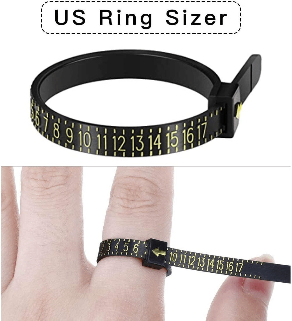 ELINA GLEIZER  Ring Sizer Measuring Set Reusable Finger Size Gauge Measure Tool Jewelry Sizing Tools 1-17 USA Rings Size