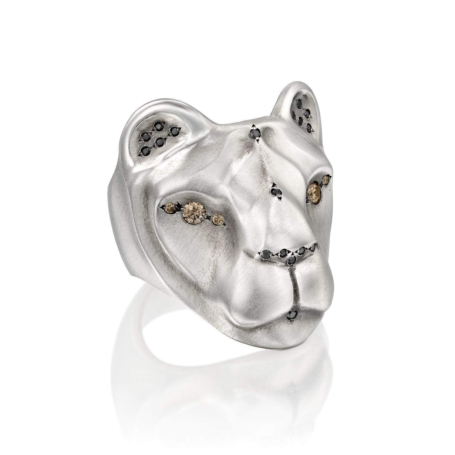 Lioness Ring, with Majestic Black & Champagne Diamonds