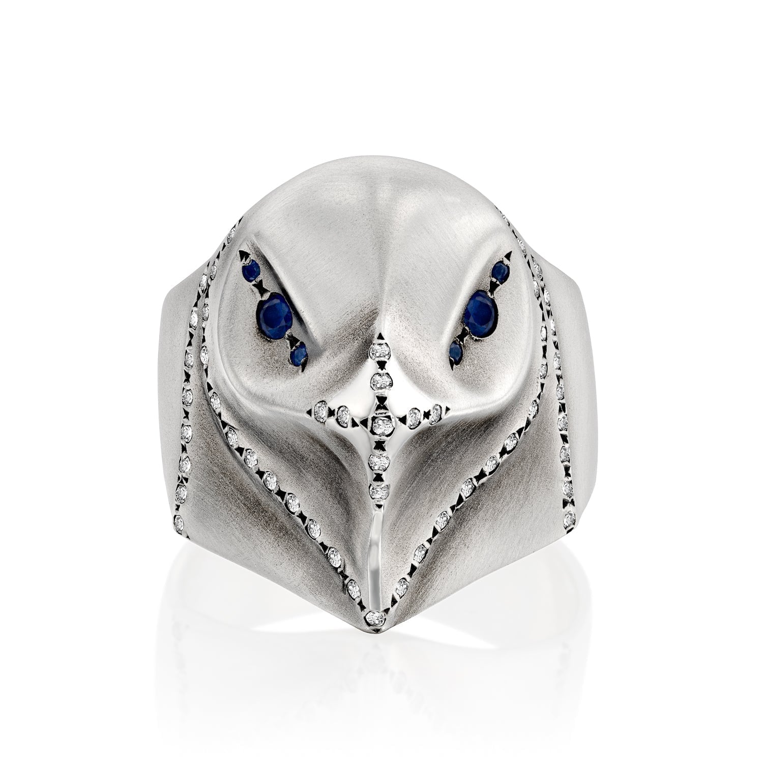 ELINA GLEIZER Royal Eagle Ring With Blue Sapphires and White Diamonds