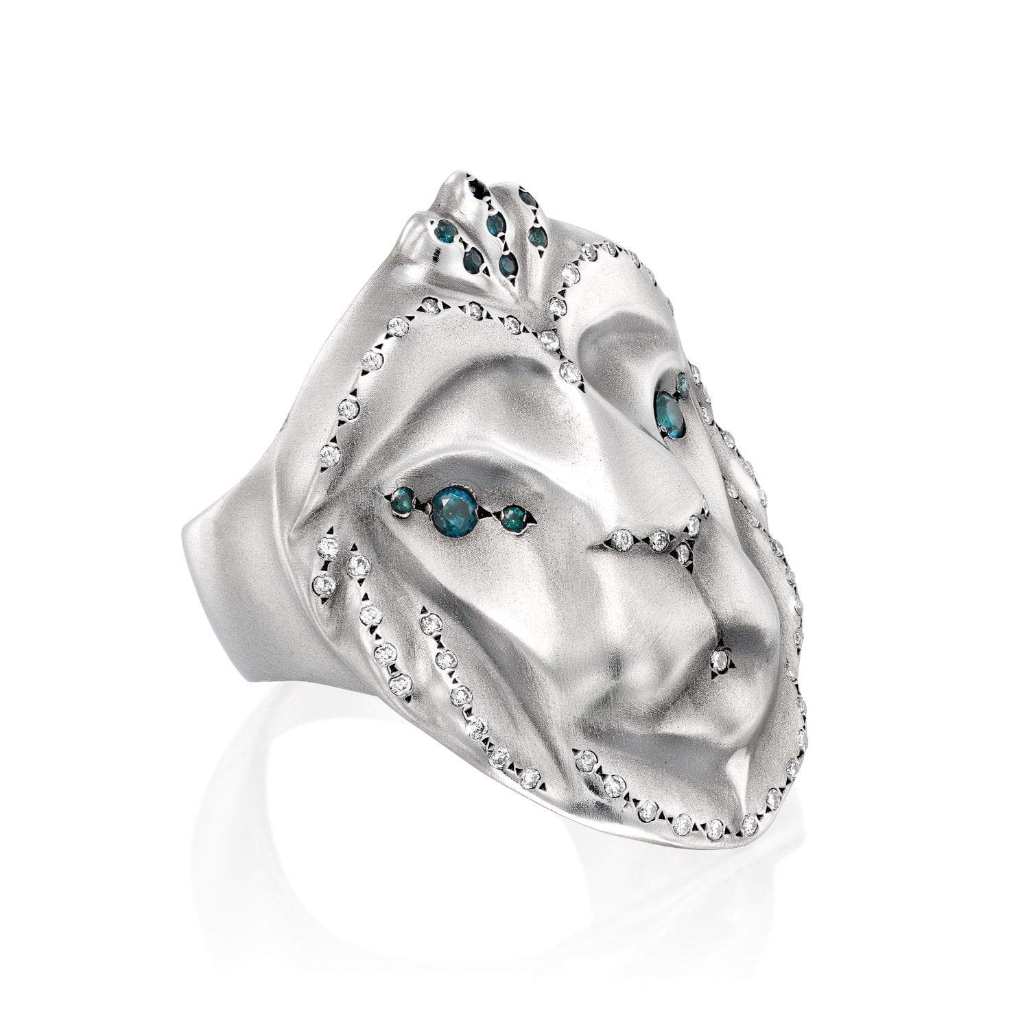 ELINA GLEIZER  Royal Lion Ring with an Extravagant Diamond Setting