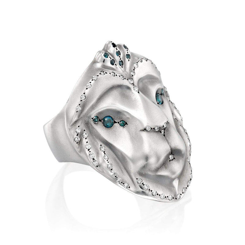 ELINA GLEIZER  Royal Lion Ring with an Extravagant Diamond Setting