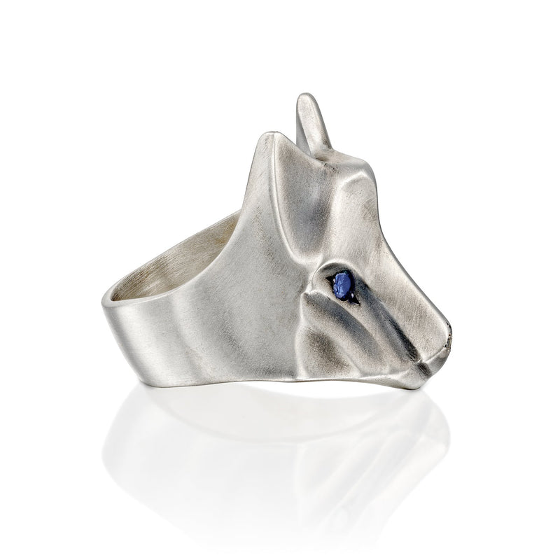 ELINA GLEIZER Wolf Ring with Blue Sapphires