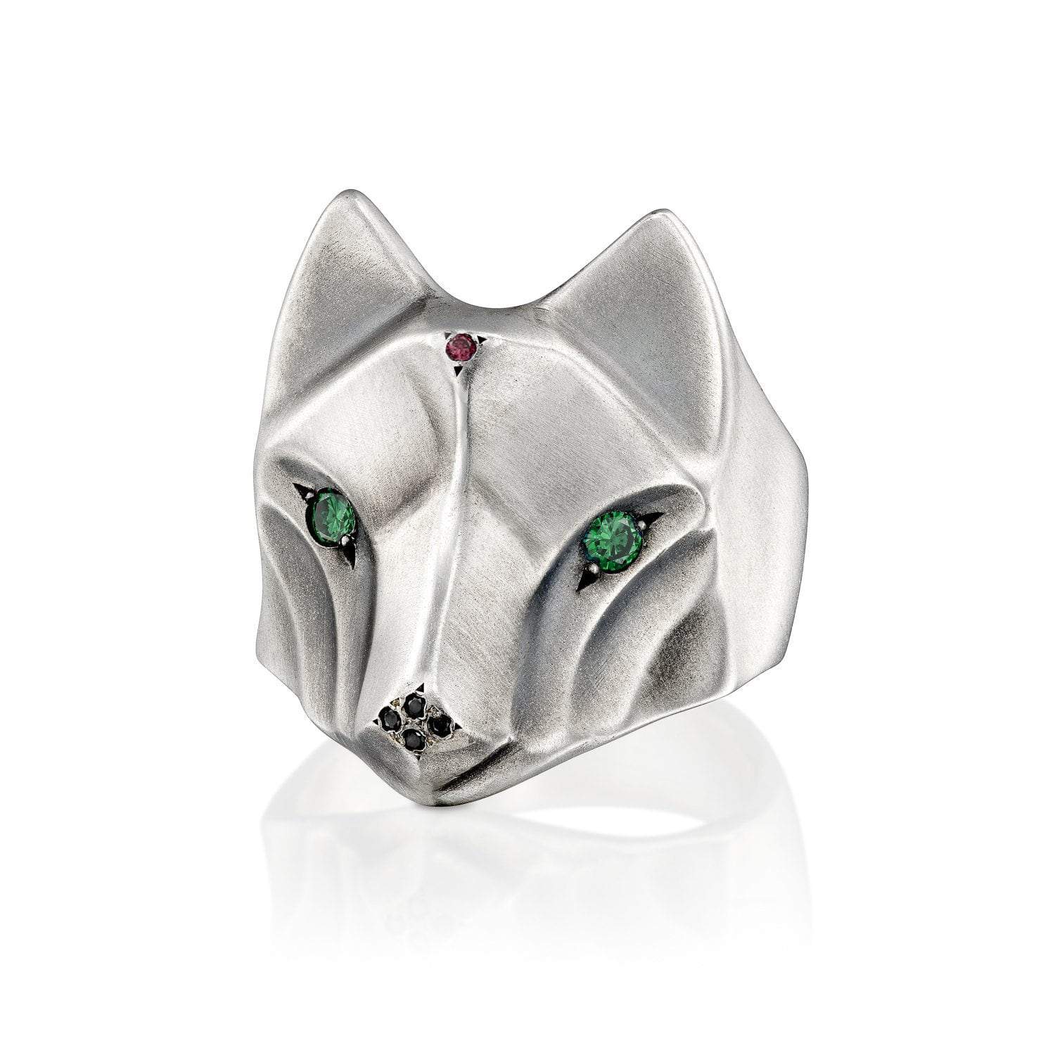 ELINA GLEIZER Wolf Ring with Emerald and Ruby