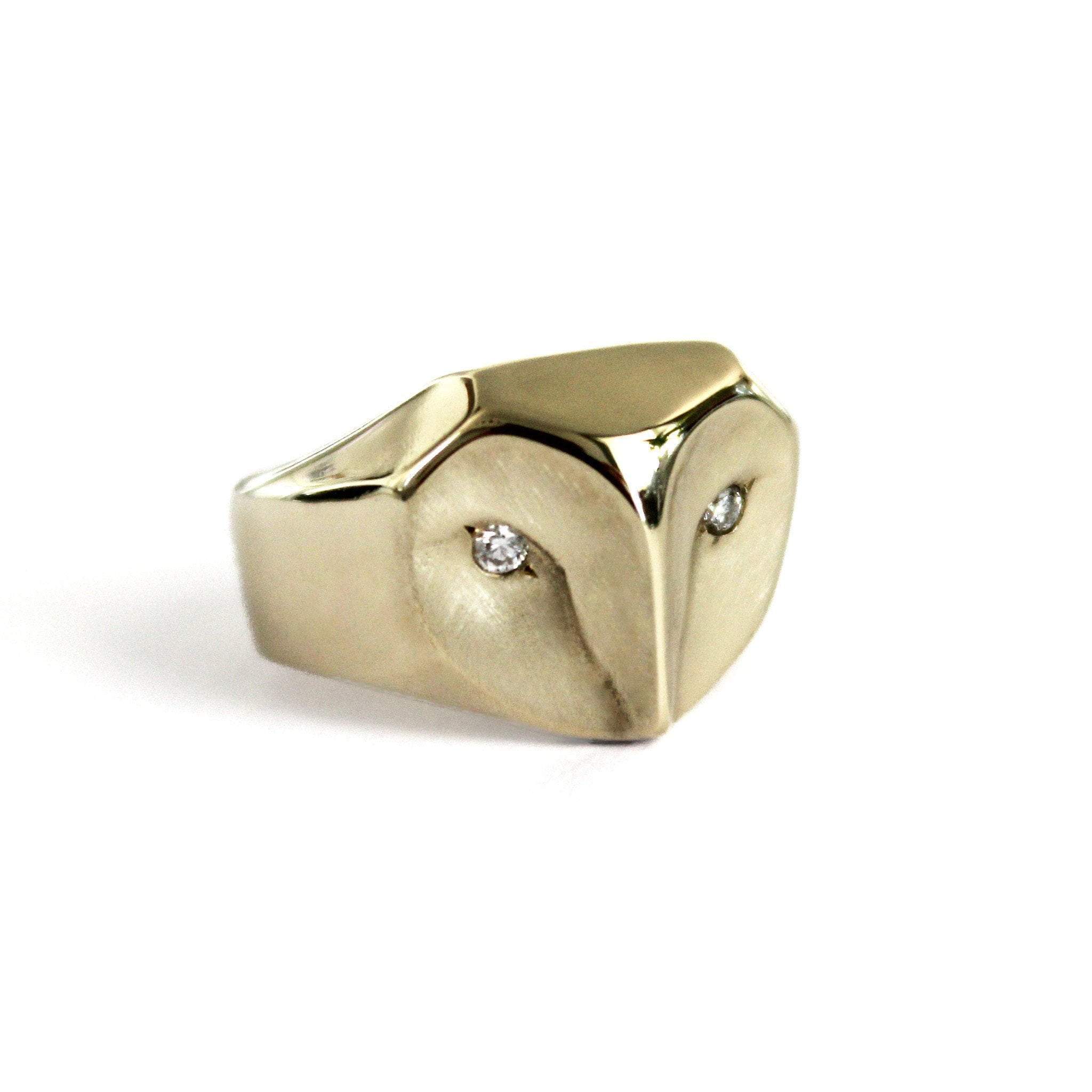 ___ Jewelry 14K Gold Owl Ring with Diamonds