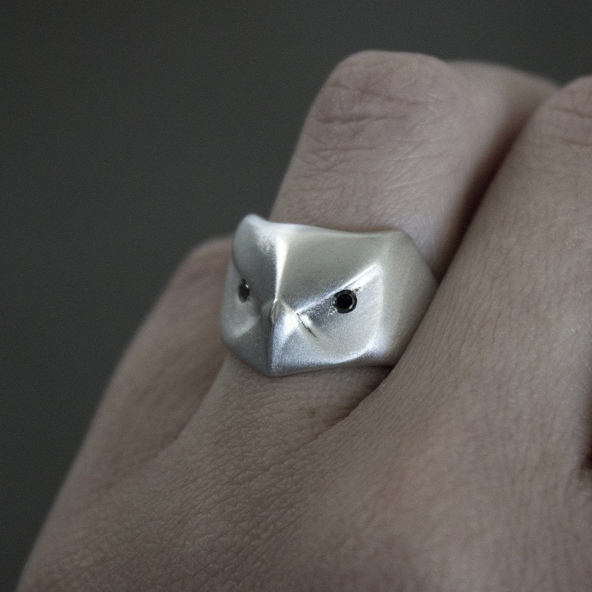___ Jewelry Black Diamond Great Horned Owl Ring