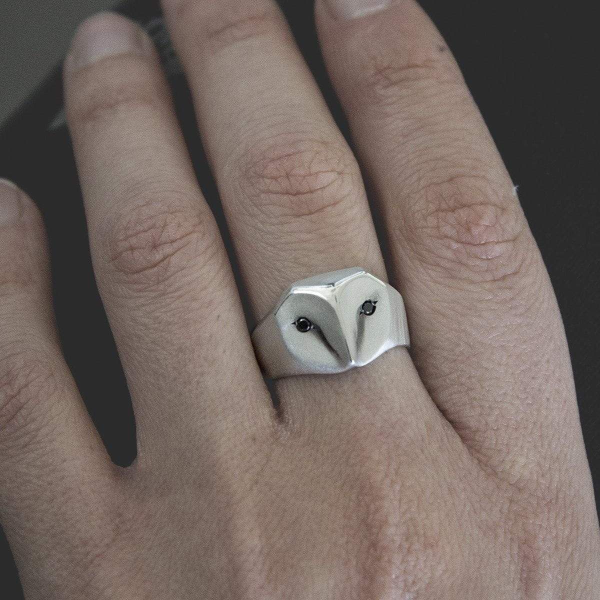 ___ Jewelry Black Diamond Owl Ring