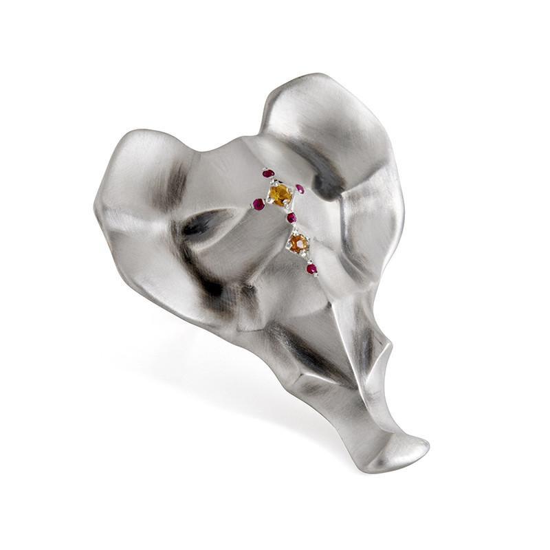 ___ Jewelry Elephant Ring with Sapphires & Ruby